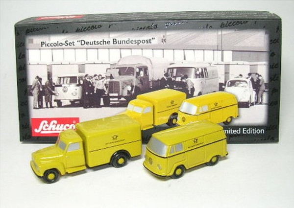 Piccolo-Set Vw Typ 2 Und Hamogag L28 Deutsche Bundespost 1:90 Schuco-image