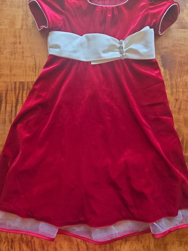 Bonnie Jean Ruby Red Velour Girl Dress Holiday  Size 5