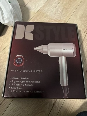 Kim Kimble Hybrid Quick Dryer 1100W Pink Ionic Hair Dryer w/ Diffuser Cold Shot