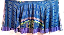 XL Vintage Sari Magic Wrap Skirts Multicolor Bohemian Hippie Skirt