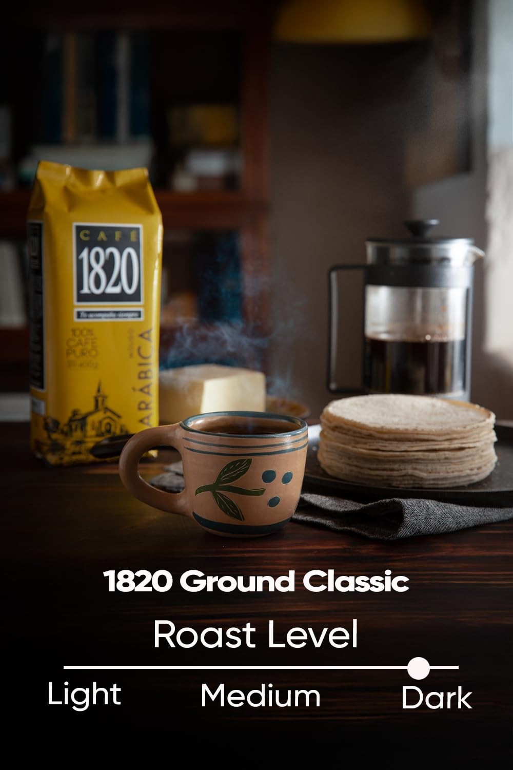 Café 1820 Classic, Premium Costa Rican Ground Coffee, 100% Arabica, Dark Roast,