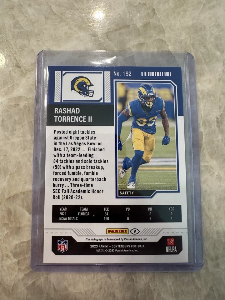 2023 Contenders Rashad Torrence II RC Midfield Ticket Auto Rookie /50 Rams Card - Image 4 of 4