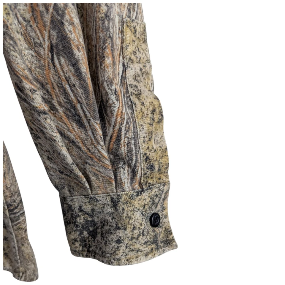 Mens Large Mossy Oak Brush FIELD STAFF Camo Shirt Camouflage Hunting wf640b - Image 4 of 4