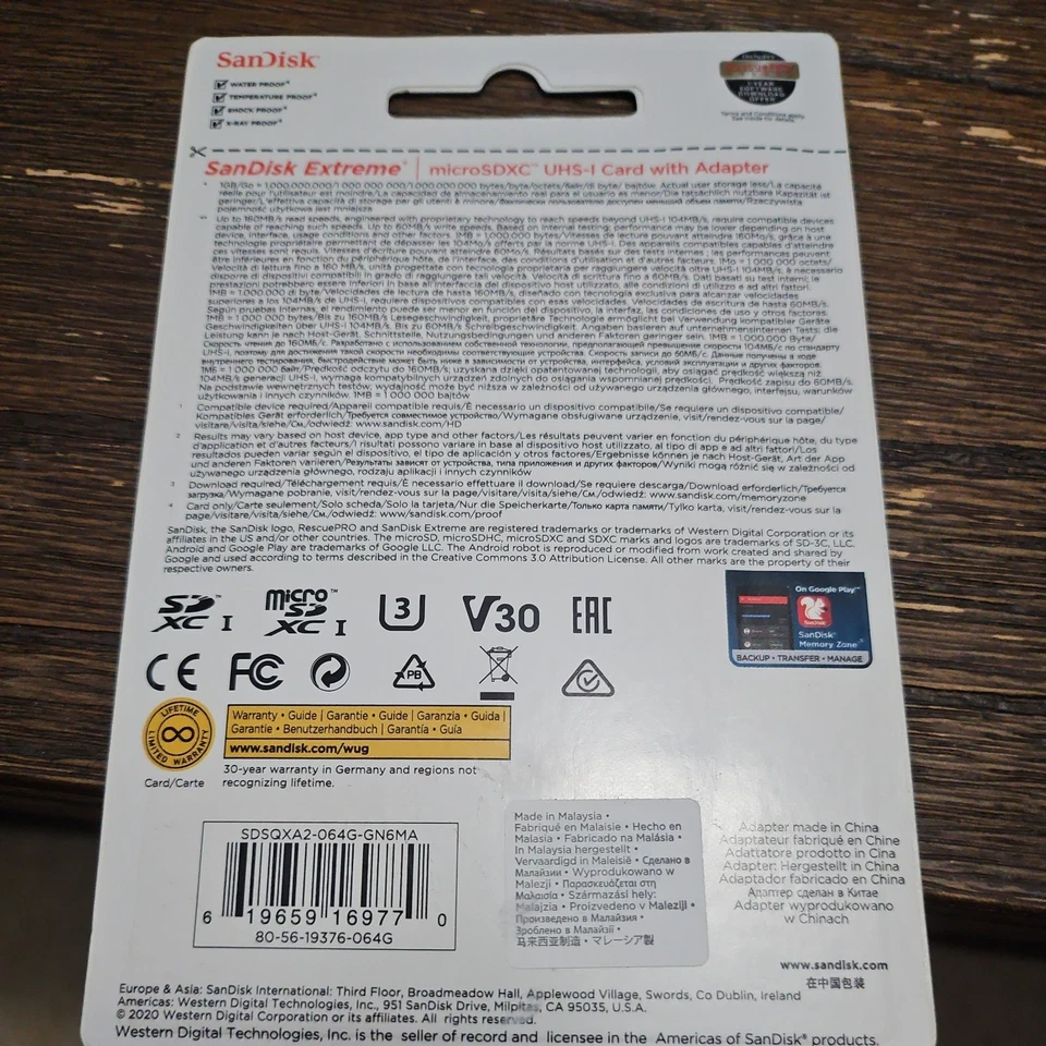 SanDisk Extreme 64GB Micro SD V30 microSDXC Memory Card - SDSQXA2-064G-GN6MA - Image 2 of 2