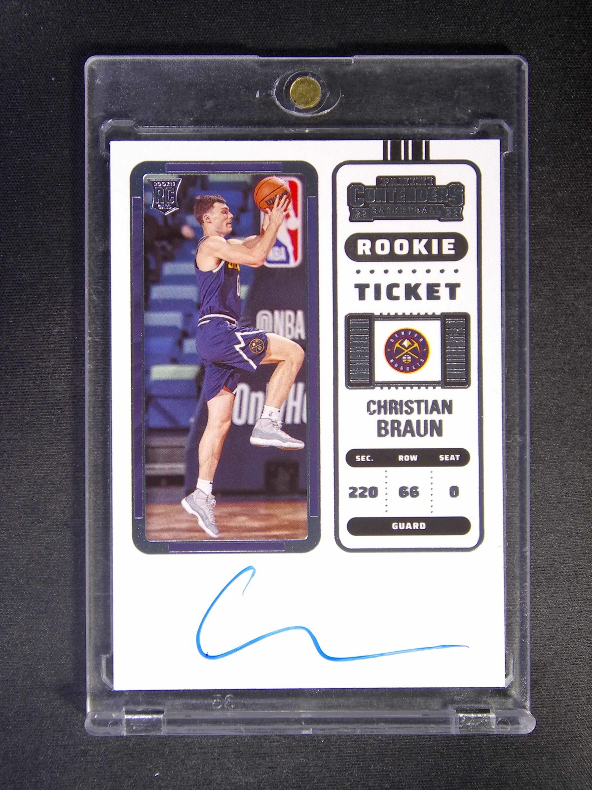 2022-23 Panini Contenders Christian Braun #106 RC Auto Rookie Ticket
