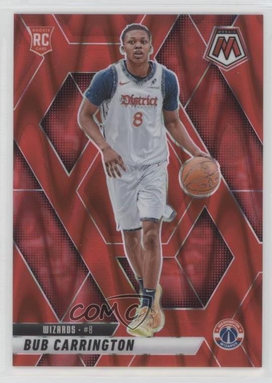 2024-25 Panini Mosaic Rookies Red Seismic Prizm /299 Bub Carrington #206 1hr4