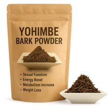Organic Yohimbe Bark POWDER - 100% Pure, Non-GMO  Energy Vitality Botanical Herb