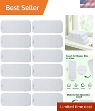 Reusable Cloth Diaper Liners - 12 Super Absorbent Microfiber Inserts