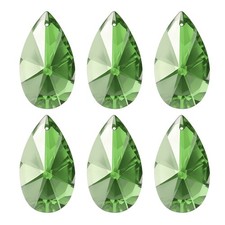 K9 Crystal Pendants Beads 6 Pack 38mm Chandelier Prisms Decor Green