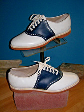 Authentic 40s/50s Blue/white Spalding Saddle Shoes US wms 5 1/2 B