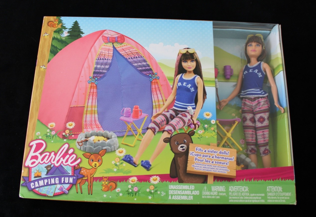 Barbie CAMPING FUN Set Tent Skipper Doll Multiple Accessorie