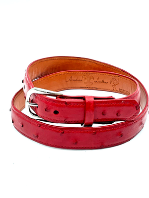 Vintage Red Ostrich Embossed Genuine Leather Belt Silver Buckle XL Chic 105-04 il_fullxfull.3551268264_c4ao.jpg main image 4