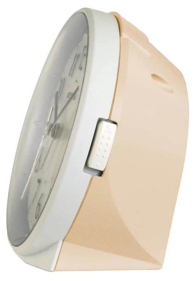 RHYTHM Alarm Clock Gold Analog Continuous Second Hand Dark Automatic Light 8RE66 - Image 4 of 4