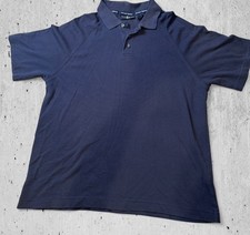 Arnold Palmer Polo Mens Large Navy Blue Solid Shirt VINTAGE