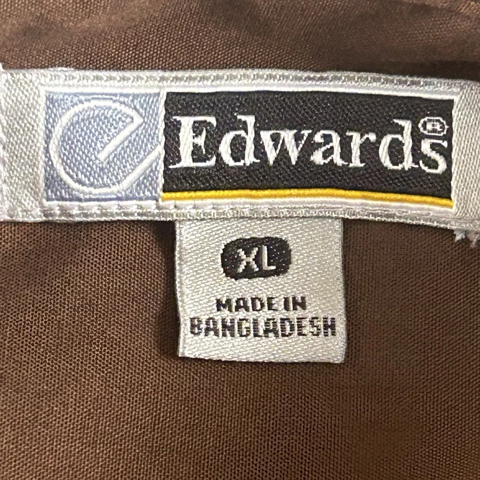 Edwards Brown Mens XL Button Up Long Sleeve Casual Shirt - Image 4 of 4