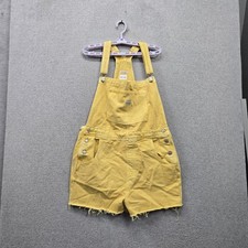 Vintage Levi's Women Shorts XL Yellow Denim Shorttalls Cut Off 3" Inseam
