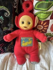 1998 HASBRO 12" Teletubbies Tummy Glow Po Red Plush Tested Working No Batteries