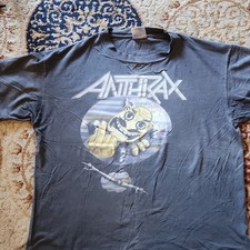 Vintage Anthrax Thrash Metal T-Shirt (XL) 90s Single-stitch