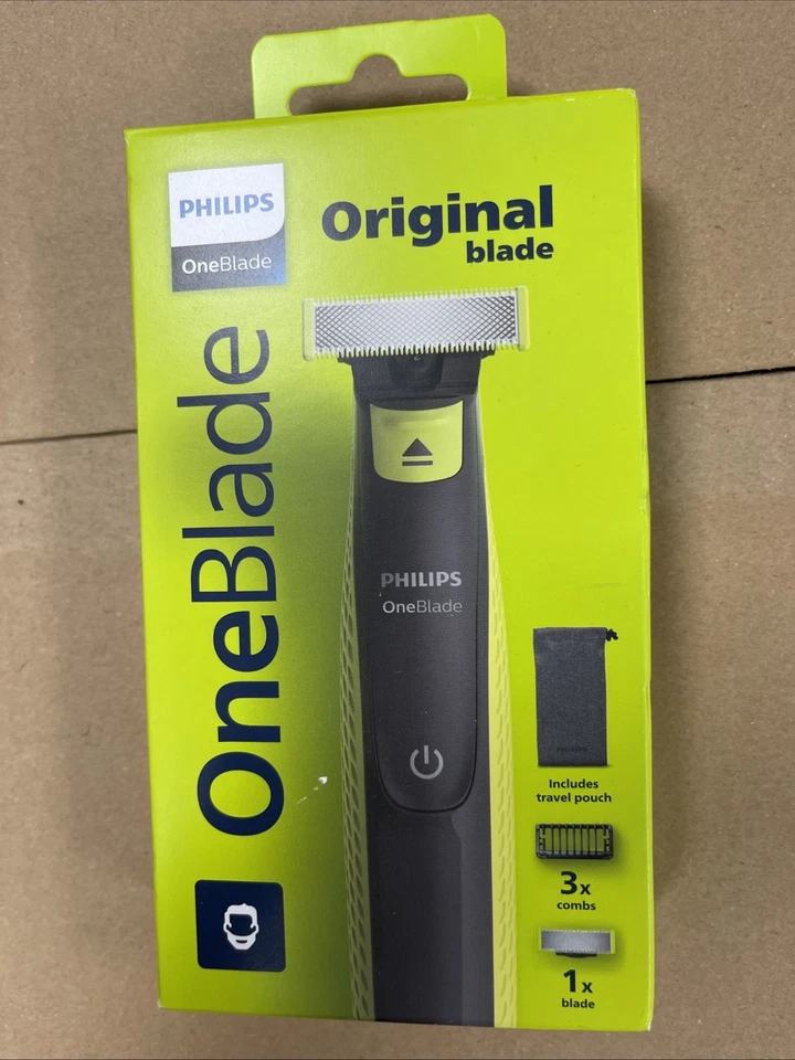 Philips One Blade Original 3 Kämme 1 Klinge mit Reisetasche