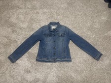 Universal Thread Women Denim Jean Jacket Med Wash with Pockets Button Up Size M