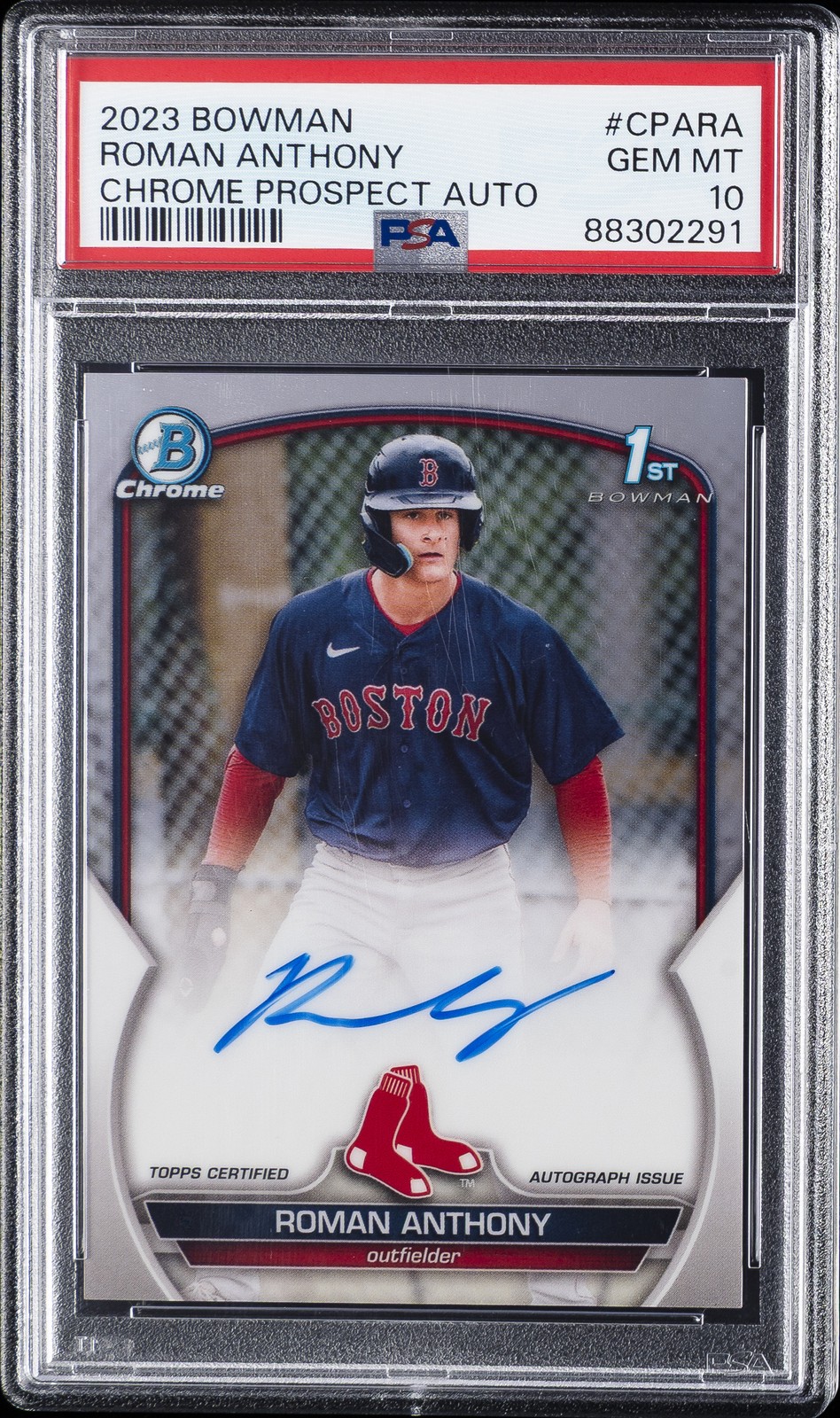 2023 BOWMAN CHROME PROSPECT AUTOS #CPARA ROMAN ANTHONY PSA 10 AUTO