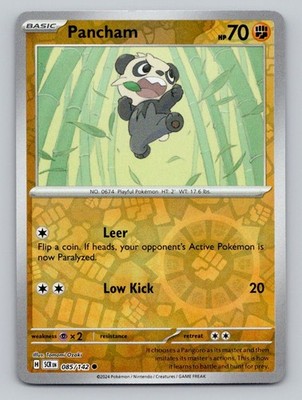 Pancham 085/142 Common Stellar Crown Pokemon Reverse Holo Near Mint