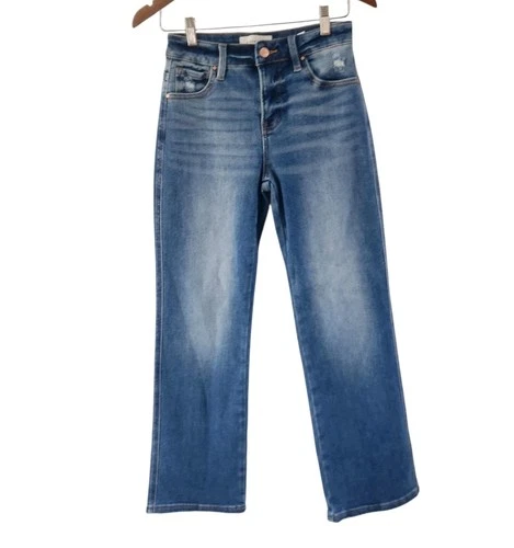 Risen High-Rise Straight Leg Ankle Jean Stretch Womens Size 3 26