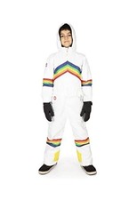Tipsy Elves Kids Unisex White Rainbow Striped Ski Suit Sunrise Shredder Sz XL