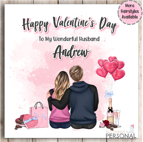 Personalised Valentines Day Card for Her For Him Boyfriend Husband Wife ...