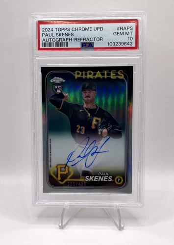 2024 Topps Chrome Update Paul Skenes Refractor On Card Auto /499 PSA 10