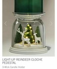 Bath & Body Works Candle Holder LIGHT UP REINDEER 🦌 CLOCHE 3 Wick Pedestal