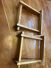 stained low profile tilted speaker stand wood...