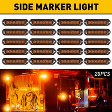 Orange Amber 12v 6 Led Side Marker Indicators Lights Truck Trailer 4/8/16/20x