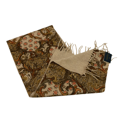 Womens Scarf Floral 100% Cashmere Muffler Brooks Brothers Fringe New $398 - Picture 9 of 12
