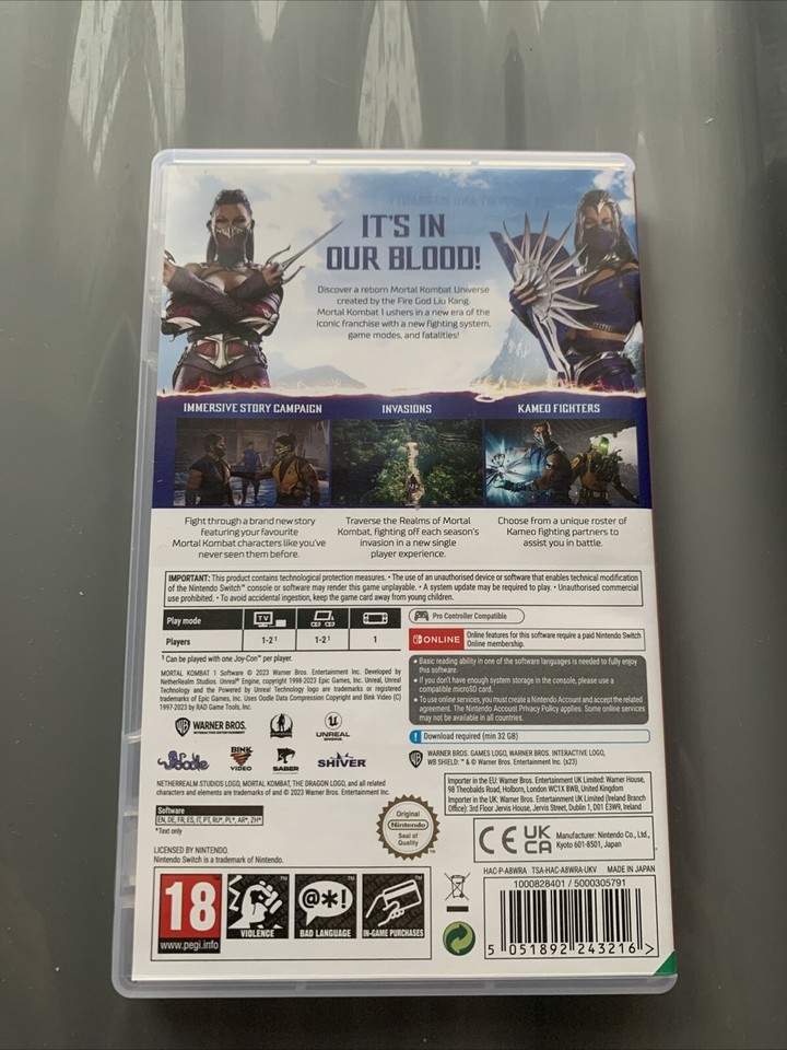 Mortal Kombat 1 Nintendo Switch Game Good Condition eBay