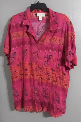 WOMAN'S CAPISTRANO  ESSENTIALS SHORT SLEEVE/ BUTTON DOWN BLOUSE..SZ 22/24