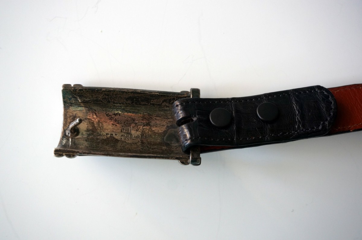 Pat Areias Genuine Caiman Crocodile Belt With Sterling  display picture 2