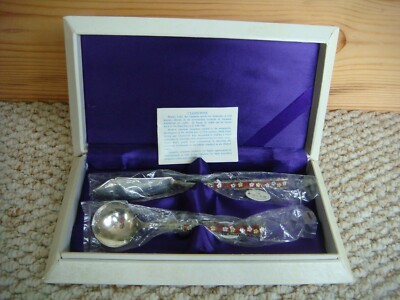 Box Cloisonne hübsche Blumen Messer & Löffel Einkochen Set 