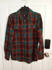 Swiss Tech Flannel Adult Small Red Green Plaid Long Sleeve Outdoors Men's S