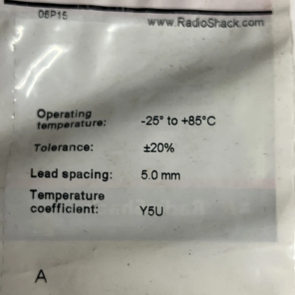 ¡NUEVO! Condensadores de disco de cerámica RadioShack 0,1 uF 2720135 *ENVÍO GRATUITO* Foto 3 de 4