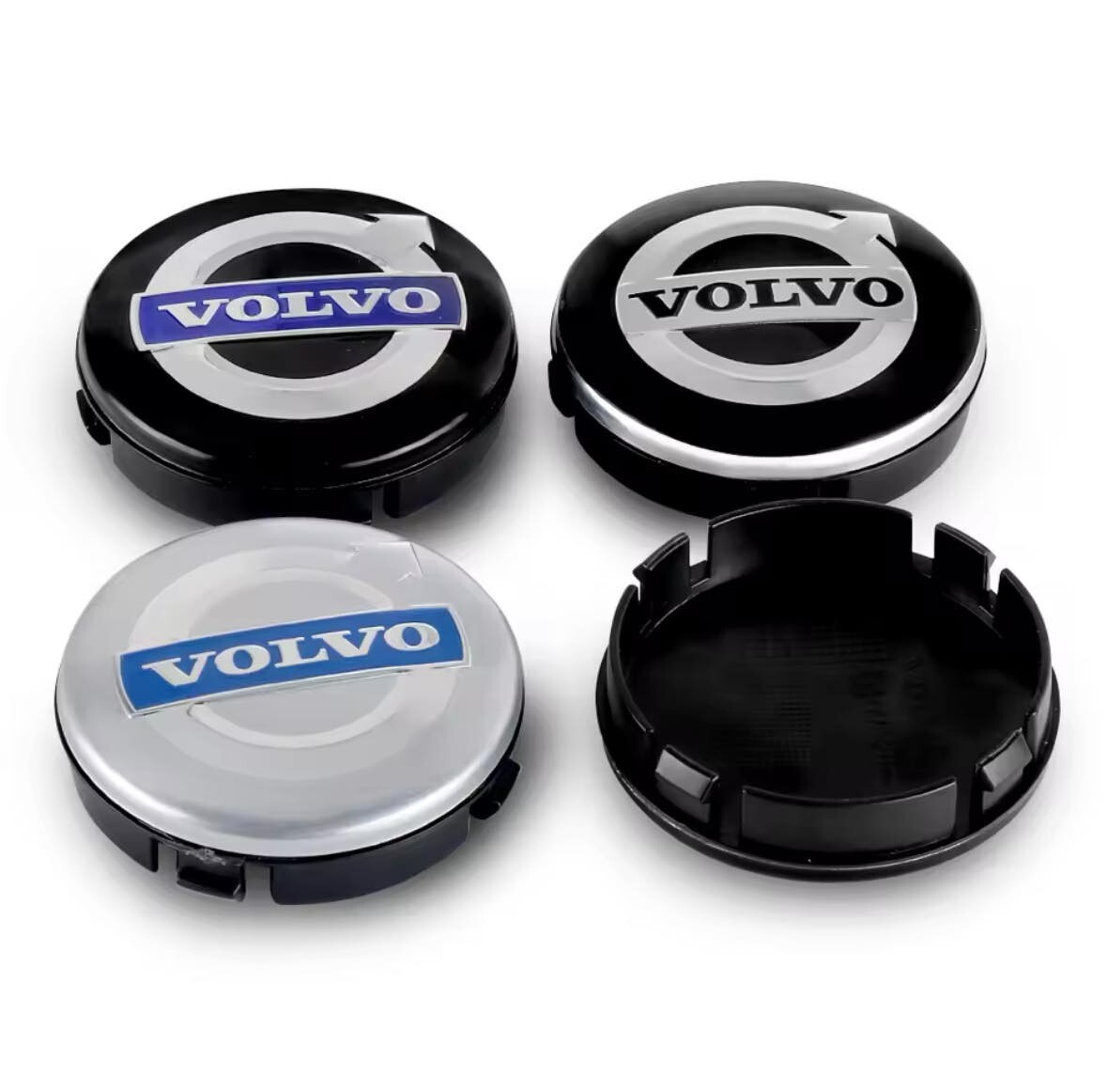 Set 4 Tappi Coprimozzo 64 mm per VOLVO C30 S40 V50 C70 S60 V70 Cerchi in Lega foto 2
