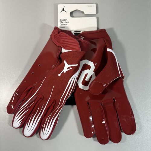 Nike Jordan Fly Lock Football Gloves Men's 4XL Oklahoma Sooners New FN5507-620