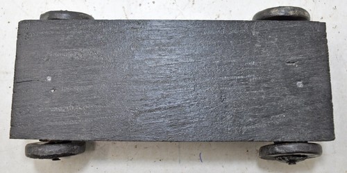 Bandeja de servicio pequeña de madera de colección sobre ruedas original antigua hecha a mano - Imagen 7 de 8