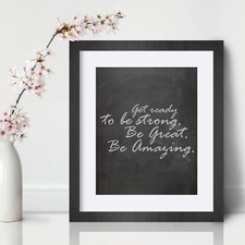 Get Ready Inspirational Wall Art Print Motivational Quote Poster Decor Gift Her