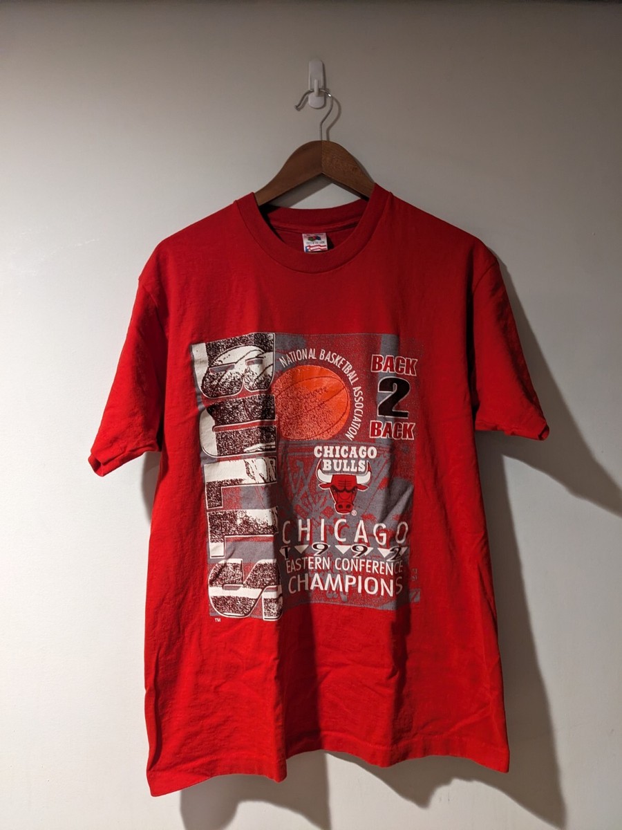 Vintage 1992 Chicago Bulls NBA Basketball Champion Red X-Large T  