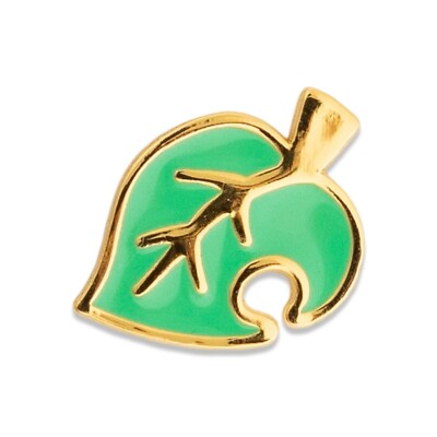 Animal Crossing Leaf Enamel Pin   Cute Gamer Accessory Label Brooch
