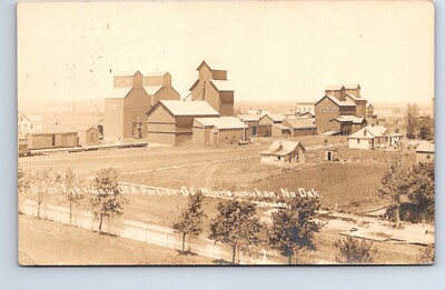 RPPC Real Photo Postcard North Dakota Minnewaukan Great Western Elevator Co 1913