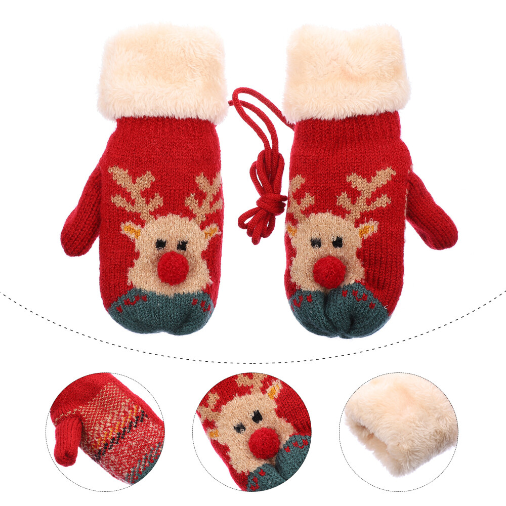Christmas Gloves Christmas Mitten Knitted Gloves Thicken Child eBay