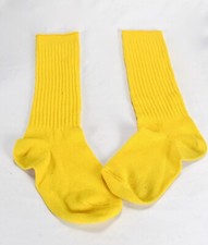Vintage Extra Long Over The Calf Tube Yellow Socks 80s