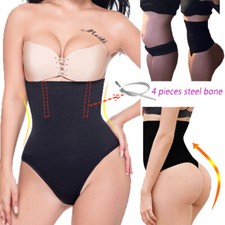 High-Waisted Body Shaper Panty Thong Tummy Control Cincher Underwear for Women